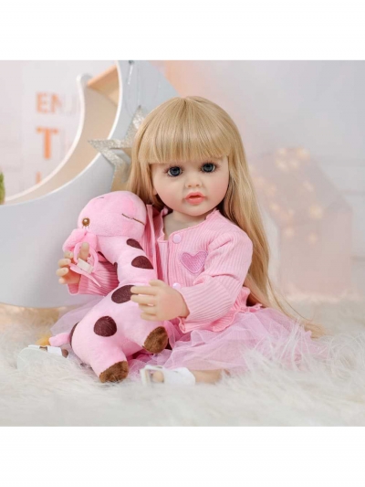 Говорящая силиконовая кукла Реборн девочка Ханна, 55 см-3